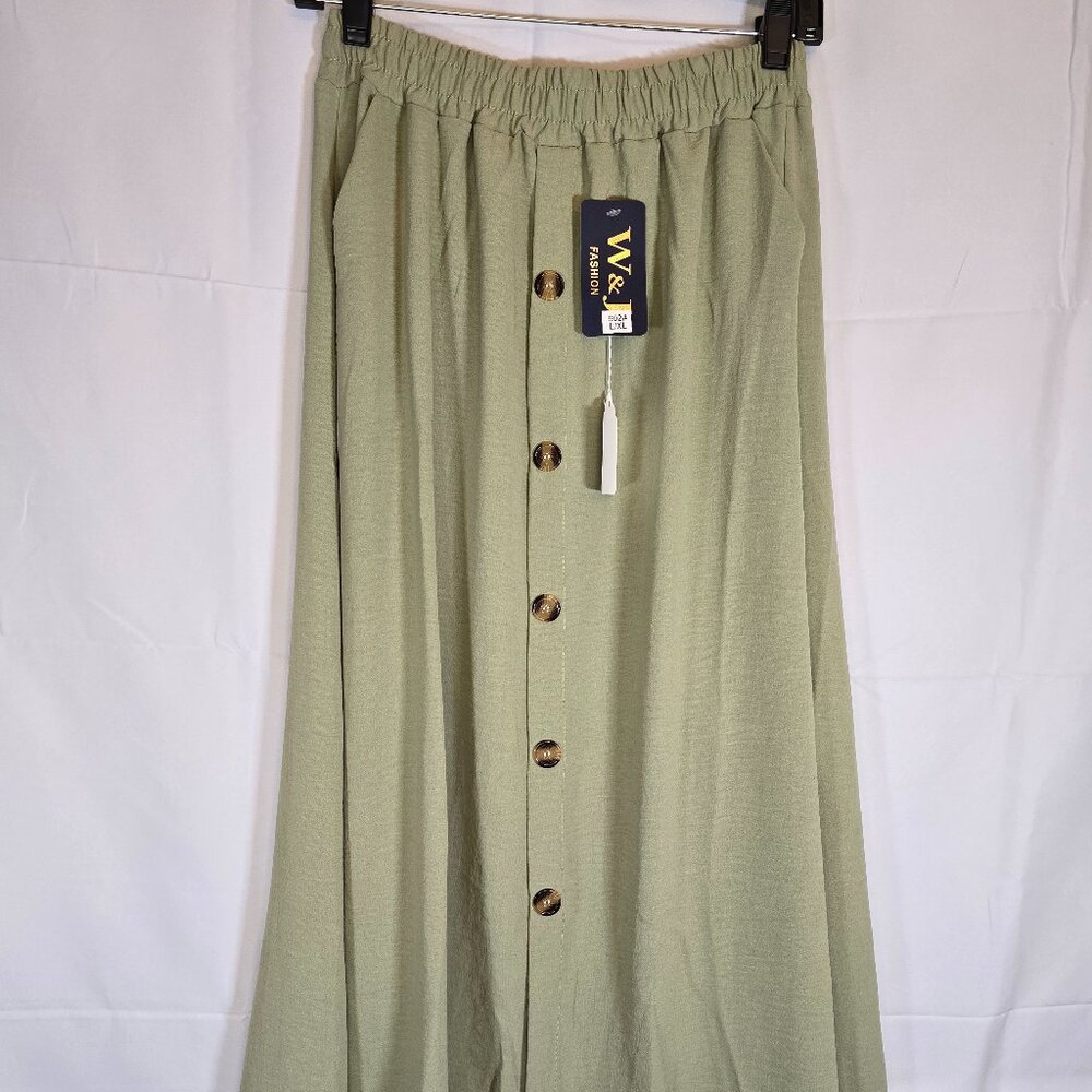 Green Lovely Casual long Skirt